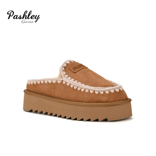 【梅花出品】帕奢利/LAMY织利爱斯基摩羊皮毛一体包头半拖HZ0037P 商品图3