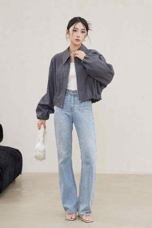 LNNNS 灰色率性立领短款夹克外套 20797 商品图1