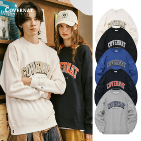 Covernat韩国潮牌卫衣街头风大C拱形标男女情侣圆领套头上衣春秋CO2301CR04