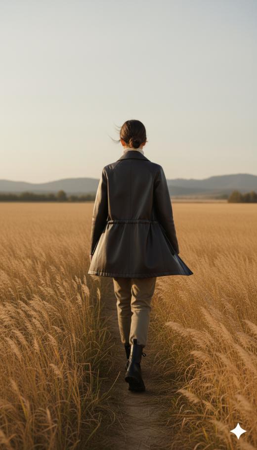 抽褶收腰翻领美式插肩袖外套 商品图1