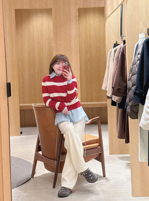 【高品质私服】【IC棉羊绒条纹套头针织衫】利落线条勾勒慵懒随性的廓形，自带复古法式风情G1268-CC【无标出货 介意慎拍】 商品图3