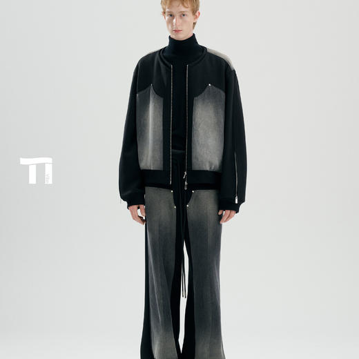 启世录TIWILLTANG“暮玥洇钰”水洗牛仔拼接卫衣套装 商品图0