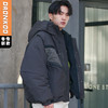 DRONKOO 2025 连帽右织带网布左袋盖织带洗水做旧工装风短款厚羽绒服 商品缩略图3