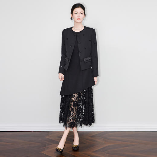 「高货wl」全新升级【铂金会员330/天猫439/差价109】(61342)(61342)洛诗琳轻奢重工钉珠外套2025秋冬法式名媛小香风短款外套wl61342 商品图1