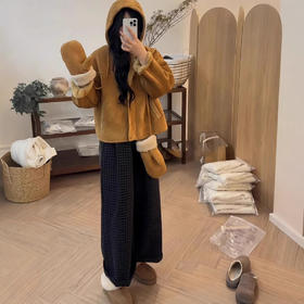  「工坊级显瘦神裤」复古格纹磨毛羊毛混纺面料！宝乐颂 羊毛休闲加厚毛呢格子裤