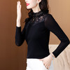 KQL C302N1593大码蕾丝网纱T恤拼接修身显瘦网纱打底衫 商品缩略图2