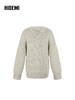 HIDEMI 极简大廓形圆领粗棒针羊驼毛羊毛混纺花纱宽松慵懒毛衣 商品缩略图5