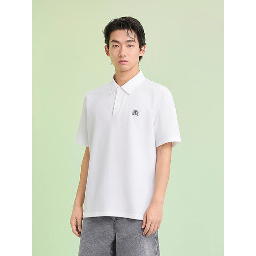 【凉感】GXG男装 钢印设计polo衫短袖男休闲翻领上衣 25夏新品 商品图2