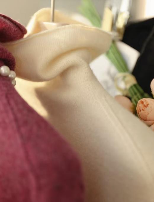 藏地软黄金13.5牦牛绒86.5绵羊毛无缝高领堆堆领打底衫毛衣 商品图9