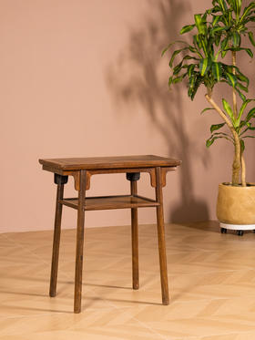 清早期	紫檀夹头榫刀牙板带屉平头案