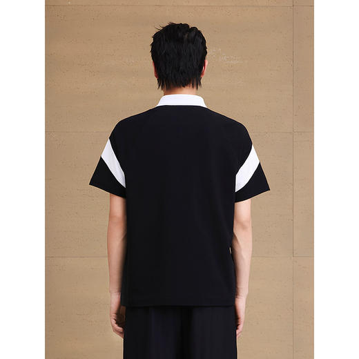 【凉感】GXG男装 肩部拼接撞色休闲polo衫短袖翻领上衣 25夏热卖 商品图3