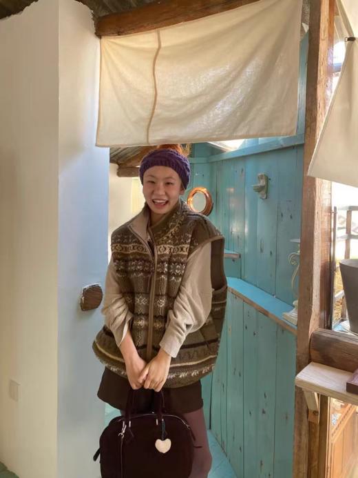 LIVINGTOWN/LT定制复古花纹摇粒绒马甲 商品图0