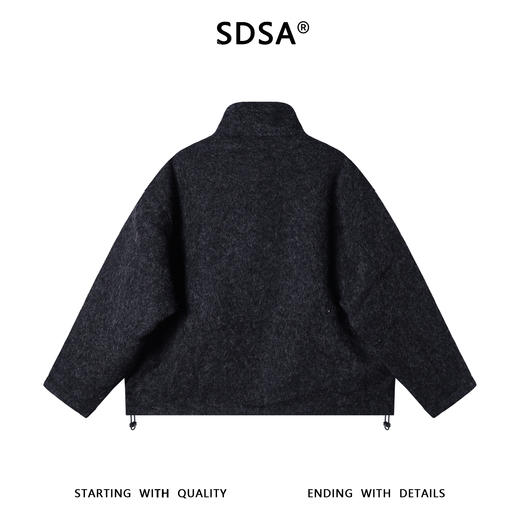 23797SDSA秋冬新款痞帅男装简约时尚拉链立领鹅绒服重工下摆松紧外套 商品图5