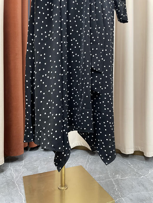 「断码清仓」复古波点立领收腰不规则长裙 L码 ZFYY055 商品图3