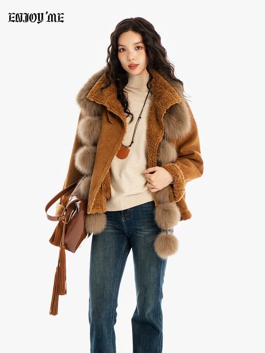 【门店同款】ENJOY冬季“游牧漫寻”焦糖奶茶皮草外套 167595157 商品图0