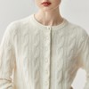 丁摩 珍珠扣山羊绒开衫女纯色麻花百搭毛衣外套BN552 商品缩略图3