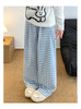 【YW】无忧购加绒多巴胺松弛感慵懒撞色格子直筒山本阔腿裤 H-2024（截单后3-5天发货） 商品缩略图10