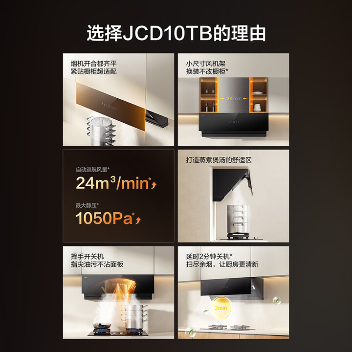 方太侧吸02-JCD10TB抽吸油烟机煤燃气灶具套餐烟灶套装
