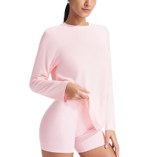 跃牌【颜值有理】系列 裸感瑜伽套装长袖上衣薄款短裤瑜伽服健身运动休闲套装YT1336+YT1328+YD1335 商品图3