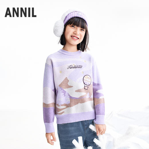 【实体店同款】女童长袖针织衫冬季新款安奈儿童装AG544058 商品图1