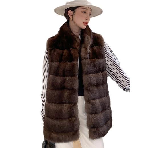 丁摩 仿紫貂新款气质马甲中长款外套33669 商品图4