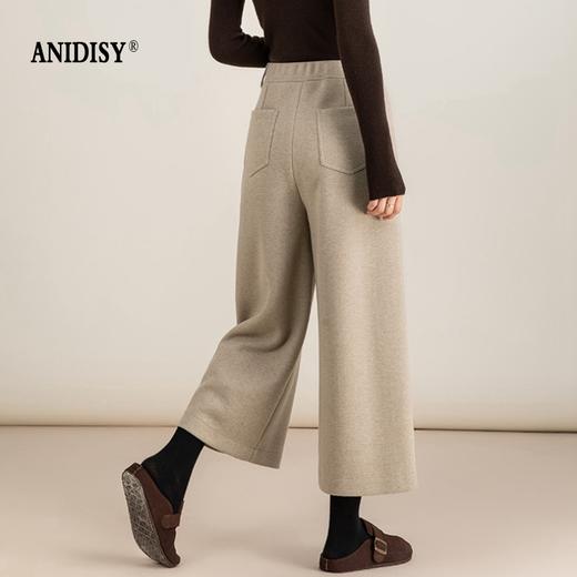 时尚高腰拉链直筒七分休闲阔腿裤 商品图4