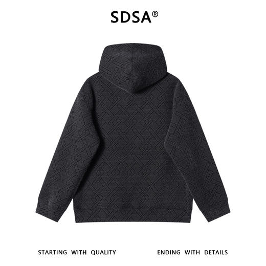 WY1435SDSA男士秋冬新款痞帅男装韩版宽松图形设计抽绳连帽卫衣百搭时尚 商品图5