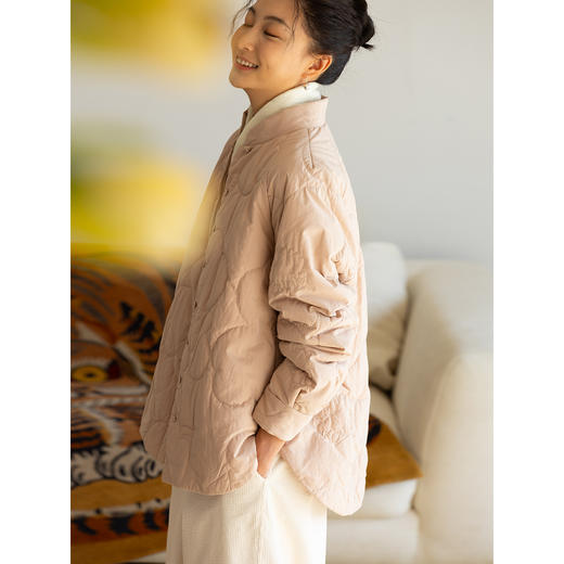 牧衣游原创 60支纯棉山野花机绣短棉服文艺质朴保暖棉衣 云絮织梦 商品图3