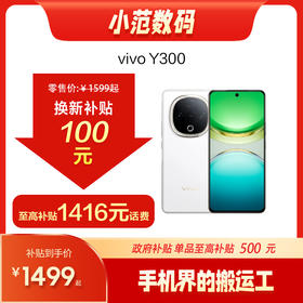 vivo Y300  到店购机享100-150元补贴卷（补贴卷可作为VIP系列卷／回收卷／融合卷／配件卷/换新补贴/使用5选1）