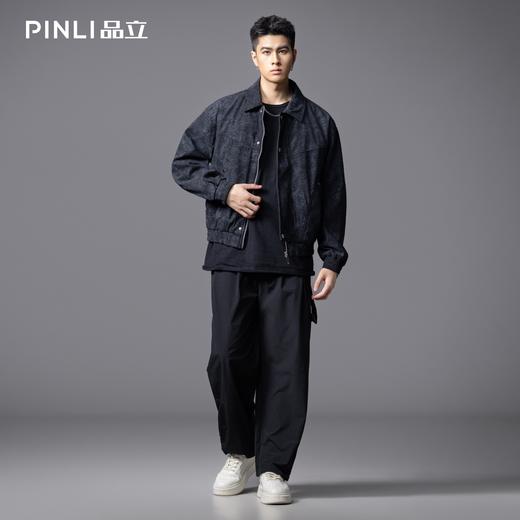 品立PINLI品立2025冬季新款男加绒加厚宽松翻领落肩梭织茄克外套GD253104193 商品图1