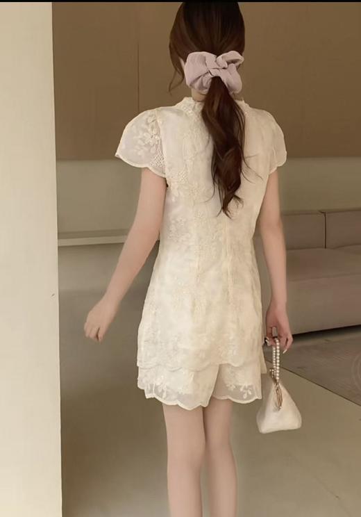 11.11最后促，不参与退货 清仓处理（单件上衣）4654重工刺绣精致开叉单件短袖上衣-喜出 商品图1