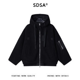 23768SDSA男士秋冬新款痞帅男装简约拼接拉链立领连帽鹅绒服假两件宽松