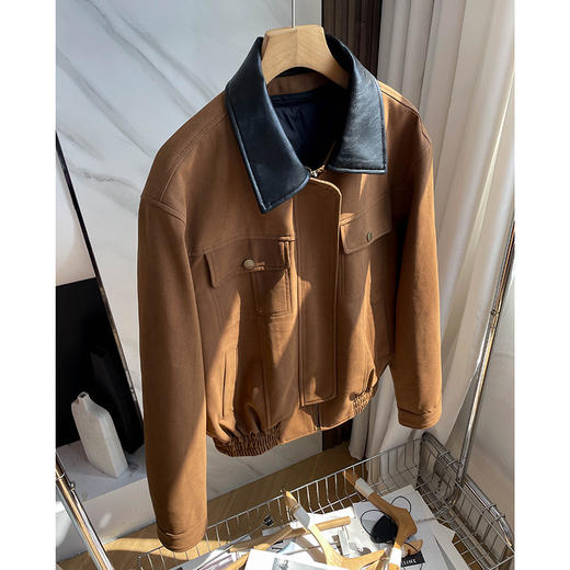 WS 35028 复古巴恩风特种羊皮反绒皮衣外套可拆卸羽绒内胆两穿 商品图4