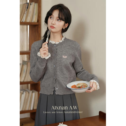 鹿向南「秋风日记」法式毛衣半身裙两件套2025秋冬季灰色时尚套装 商品图0