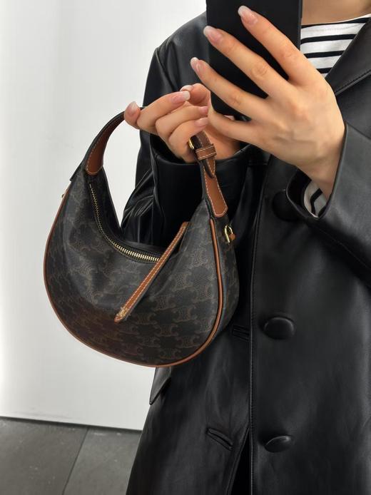 CELINE赛琳 LULU标志印花 牛皮革 手提包 女款 黄褐色（LZ*MM） 商品图1