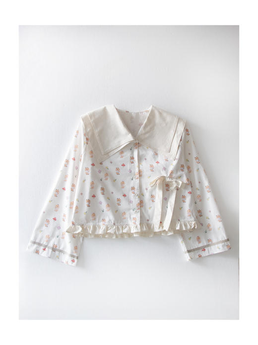 KAIYXIAO·HOME系列 小兔子· 海军领花边家居睡衣套装 商品图3