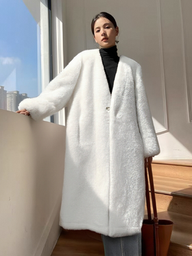 【冬季系列】环保水貂（简约款）秋冬厚款保暖外套大衣-喜出