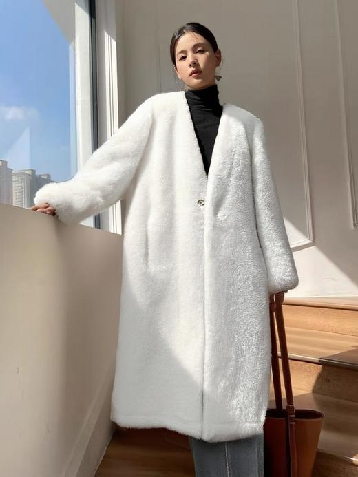【冬季系列】环保水貂（简约款）秋冬厚款保暖外套大衣-喜出 商品图0