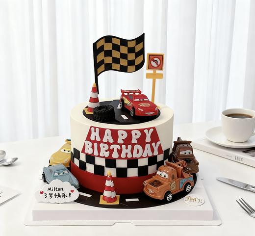 汽车总动员赛车卡通蛋糕-低糖处理无添加 商品图1