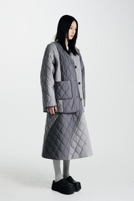 SIA SAYLOR 个性时尚菱形格拼色夹棉棉衣外套 21121 商品图2