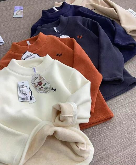 110-170一件过冬打底 儿童半高领打底衫加绒秋冬保暖长袖 商品图0