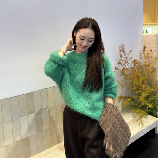 火桐hooton 繁花系列 圆领山羊绒拉绒套头衫 商品图3