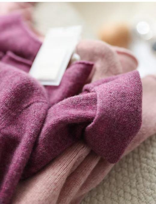 藏地软黄金13.5牦牛绒86.5绵羊毛无缝高领堆堆领打底衫毛衣 商品图13