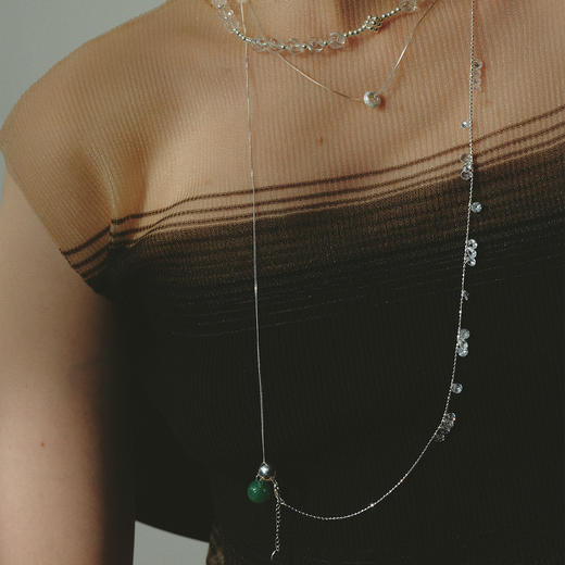 【秋冬新款】alodia.co 品牌直发 且听风吟东陵玉双层叠戴项链 可拆卸925银串珠设计款小众高级感 商品图5