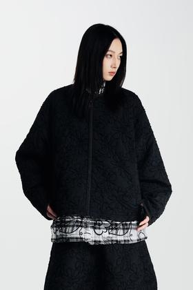 SIA SAYLOR 黑色个性时尚羊花纹外套 21106