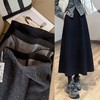 极简平腰羊毛混纺狂遮肉优雅长裙伞裙冬季保暖半身裙 商品缩略图2
