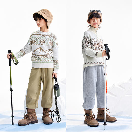 【实体店同款】男童全腰针织长裤冬季新款安奈儿童装AB546049 商品图3