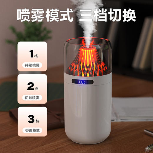 【限时抢！拍下送香薰1瓶！】新款火山氛围  七彩火山加湿器 办公家用小型补水香薰机  usb充电数显车载加湿 商品图2