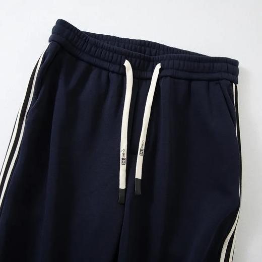 撞色拼接~加绒加厚宽松直筒运动休闲裤 商品图4