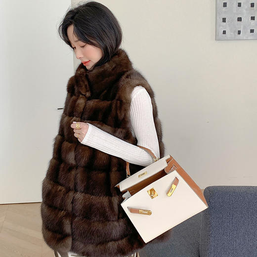 丁摩 仿紫貂新款气质马甲中长款外套33669 商品图3